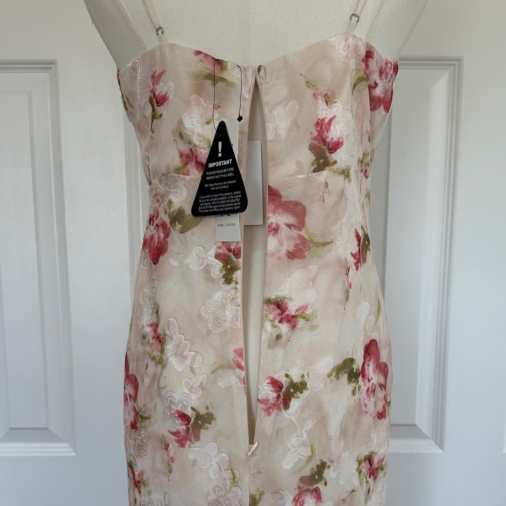 NWT Rare London Floral Lace-up Corset Embroidered Wedding Guest Dress Size 6 - Picture 8 of 17